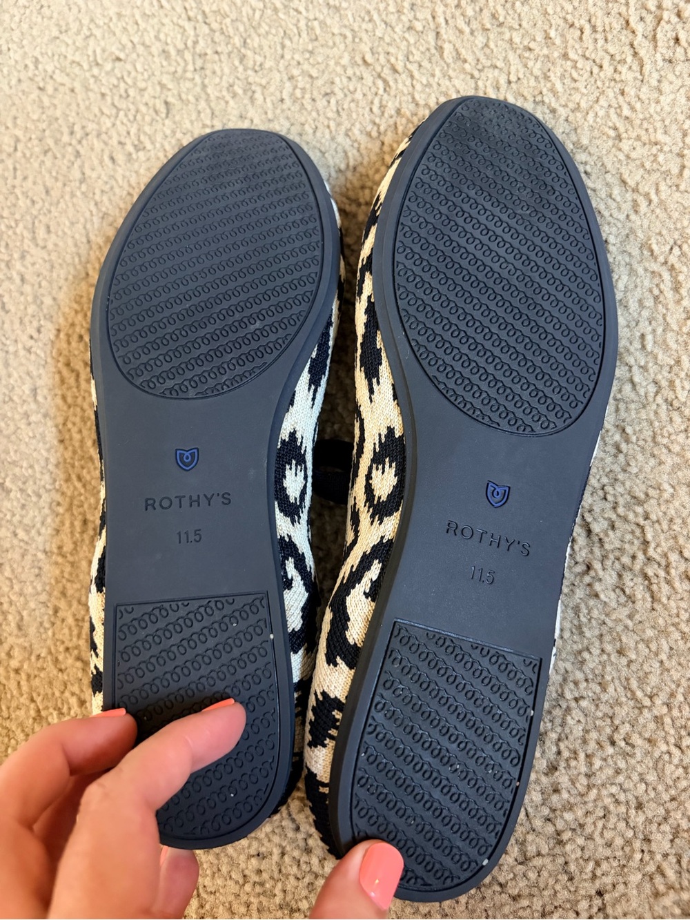 Rothy's The Square Mary Jane Flats Black & Cream Leopard - size 11.5 - Picture 3 of 5
